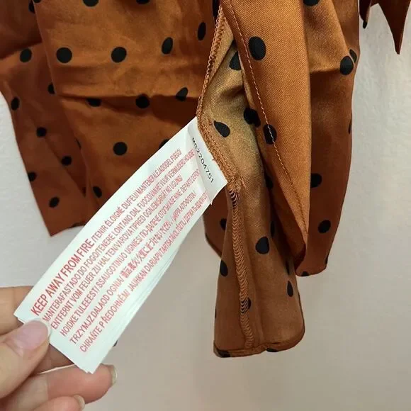 Minkpink Rust and Black Milan Wrap Dress NEW